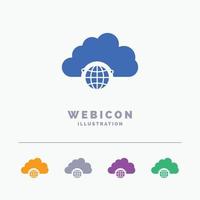 network. city. globe. hub. infrastructure 5 Color Glyph Web Icon Template isolated on white. Vector illustration