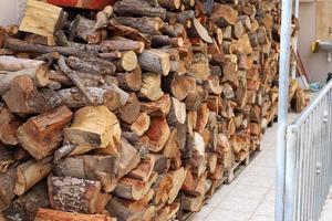 Firewood prepared for the winter. photo