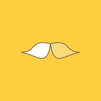 bigote. inconformista. movimiento masculino. icono lleno de línea plana de hombres. hermoso botón de logotipo sobre fondo amarillo para ui y ux. sitio web o aplicación móvil vector