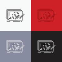 Level. design. new. complete. game Icon Over Various Background. Line style design. designed for web and app. Eps 10 vector illustration