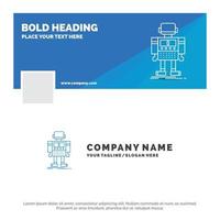 Blue Business Logo Template for autonomous. machine. robot. robotic. technology. Facebook Timeline Banner Design. vector web banner background illustration