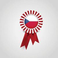 Czech Republic Flag Ribbon Banner Badge vector