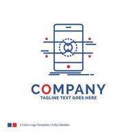 Company Name Logo Design For Api. interface. mobile. phone. smartphone. Blue and red Brand Name Design with place for Tagline. Abstract Creative Logo template for Small and Large Business. vector