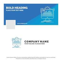 Blue Business Logo Template for dashboard. admin. monitor. monitoring. processing. Facebook Timeline Banner Design. vector web banner background illustration