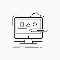 Art. computer. design. digital. studio Line Icon. Vector isolated illustration