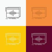 Audio. frequency. hertz. sequence. wave Icon Over Various Background. Line style design. designed for web and app. Eps 10 vector illustration