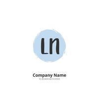 LN Initial handwriting and signature logo design with circle. Beautiful design handwritten logo for fashion, team, wedding, luxury logo. vector