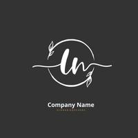 LN Initial handwriting and signature logo design with circle. Beautiful design handwritten logo for fashion, team, wedding, luxury logo. vector