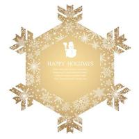 Happy Holidays Vector Snowflake Shape Frame Illustration With Snowflakes And Text Space.