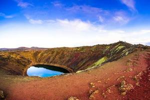 kerith o kerid, un lago de cráter volcánico ubicado en el área de grimsnes en el sur de islandia, a lo largo del círculo dorado foto