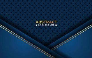 luxurious abstract blue navy gold line overlap layers with circle texture background. eps10 vector