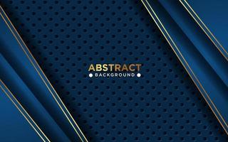 luxurious abstract blue navy gold line overlap layers with circle texture background. eps10 vector