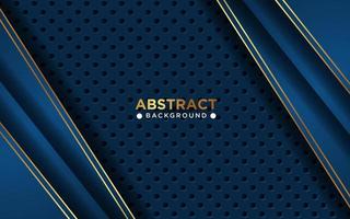 luxurious abstract blue navy gold line overlap layers with circle texture background. eps10 vector