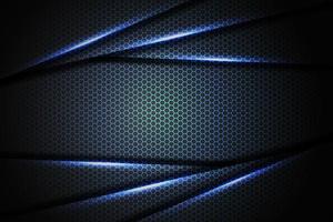 Abstract blue light slash triangle on black with hexagon mesh design modern luxury futuristic technology background vector illustration.