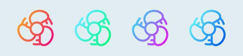 Fan line icon in gradient colors. Cooler signs vector illustration.