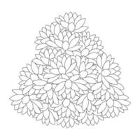 lotus flower coloring page of simplicity artistic drawn with blossom flower on isolated background vector