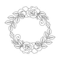 flower coloring page of rose illustration and rose line art with leaves pencil drawing vector