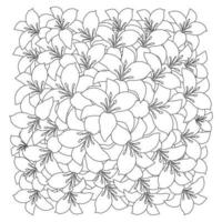 lily flower and lilium flower coloring page outline decorative line art vector graphics