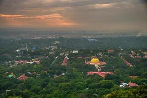 Sitagu Buddhist Academy, a Buddhist school viewed from Sagaing hill, Sagaing, Myanmar photo