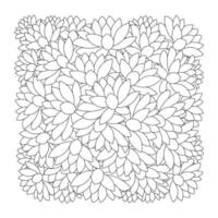 lotus flower coloring page of simplicity artistic drawn with blossom flower on isolated background vector