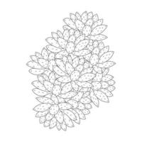 lotus flower coloring page of simplicity artistic drawn with blossom flower on isolated background vector