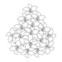 lily flower and lilium flower coloring page outline decorative line art vector graphics