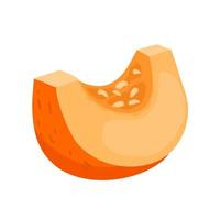 Slice of pumpkin with seeds. vector