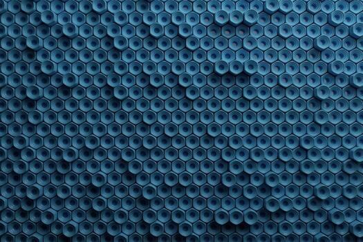 Abstract row of blue objects background 3d rendering photo