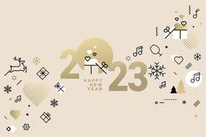 Happy New Year 2023 greeting card. Vector illustration concept for background, greeting card, party invitation card, website banner, social media banner, marketing material.