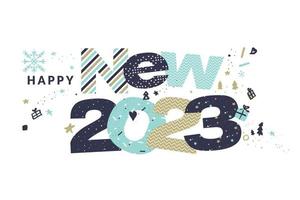 2023 New Year greeting card. Vector illustration concept for background, greeting card, party invitation card, website banner, social media banner, marketing material.