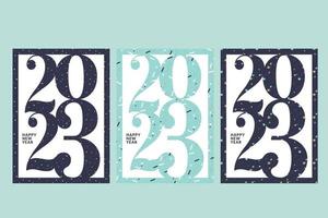 2023 New Year greeting card set. Vector illustration concepts for greeting card, party invitation card, website banner, social media banner, marketing material.