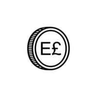 Símbolo de icono de moneda de Egipto, libra egipcia, egp. ilustración vectorial vector