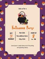 invitación de fiesta de halloween. lindo vector plantilla