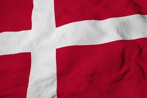 Waving flag of Denmark in 3D rendering photo