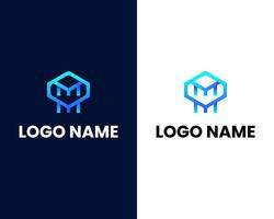 plantilla de diseño de logotipo de letra m y m vector