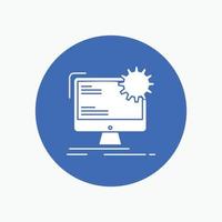 Internet. layout. page. site. static White Glyph Icon in Circle. Vector Button illustration