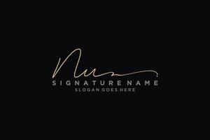 Initial NU Letter Signature Logo Template elegant design logo Sign Symbol template vector icon