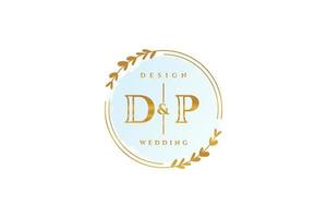 Initial DP beauty monogram and elegant logo design handwriting logo of initial signature, wedding, fashion, floral and botanical with creative template. vector