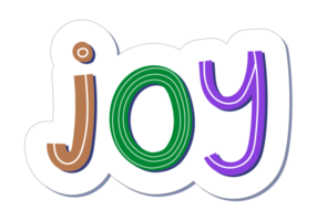 Children irregular comic joy word. Perfect for tags and stickers. png