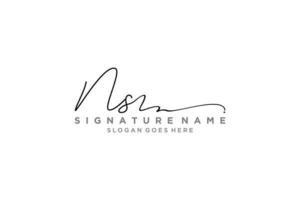 plantilla de logotipo de firma de carta inicial ns diseño elegante logotipo signo símbolo plantilla vector icono