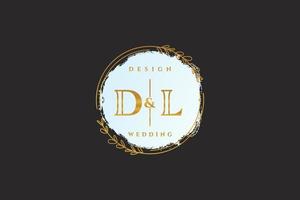 Initial DL beauty monogram and elegant logo design handwriting logo of initial signature, wedding, fashion, floral and botanical with creative template. vector