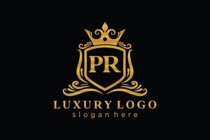 Initial PR Letter Royal Luxury Logo template in vector art for Restaurant, Royalty, Boutique, Cafe, Hotel, Heraldic, Jewelry, Fashion and other vector illustration.