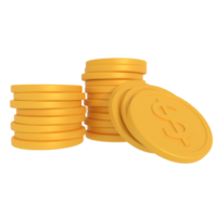 3d illustration about pile of dollar coins png