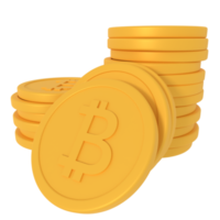 3d illustration of bit coin pile png