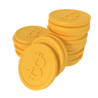 3d illustration of bit coin pile png