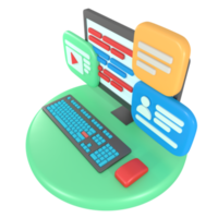 3d illustrazione di computer programmatore codifica png