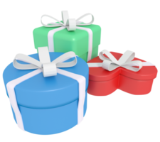 Ilustración 3d de caja de regalo png