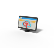 3d illustration of website upload in computer png