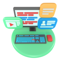 3d illustrazione di computer programmatore codifica png