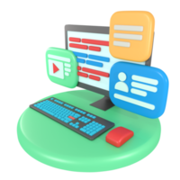 3d illustrazione di computer programmatore codifica png